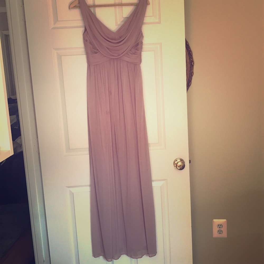 Davids Bridal long cowl neck dress size 2.